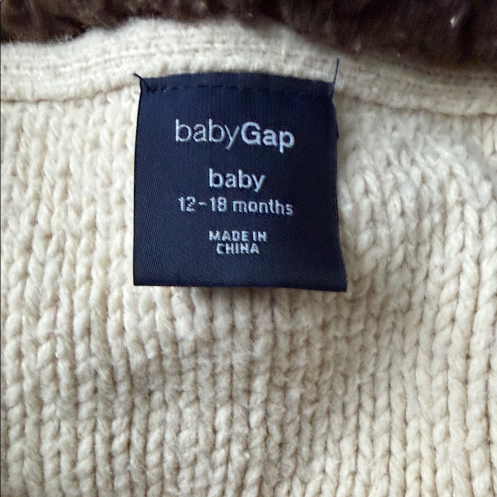 Gap 12-18mos Cozy Cream Cable Knit Kids One Piece - Picture 3 of 3